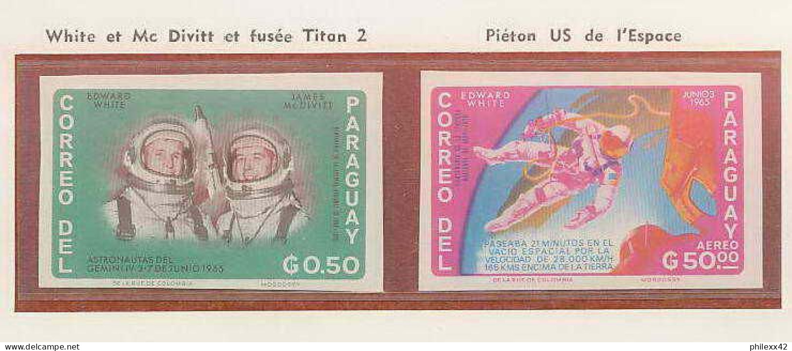 0708/ Espace (space) 2962 + ** MNH Gemini 4 Paraguay Non Dentelé Imperf - Südamerika