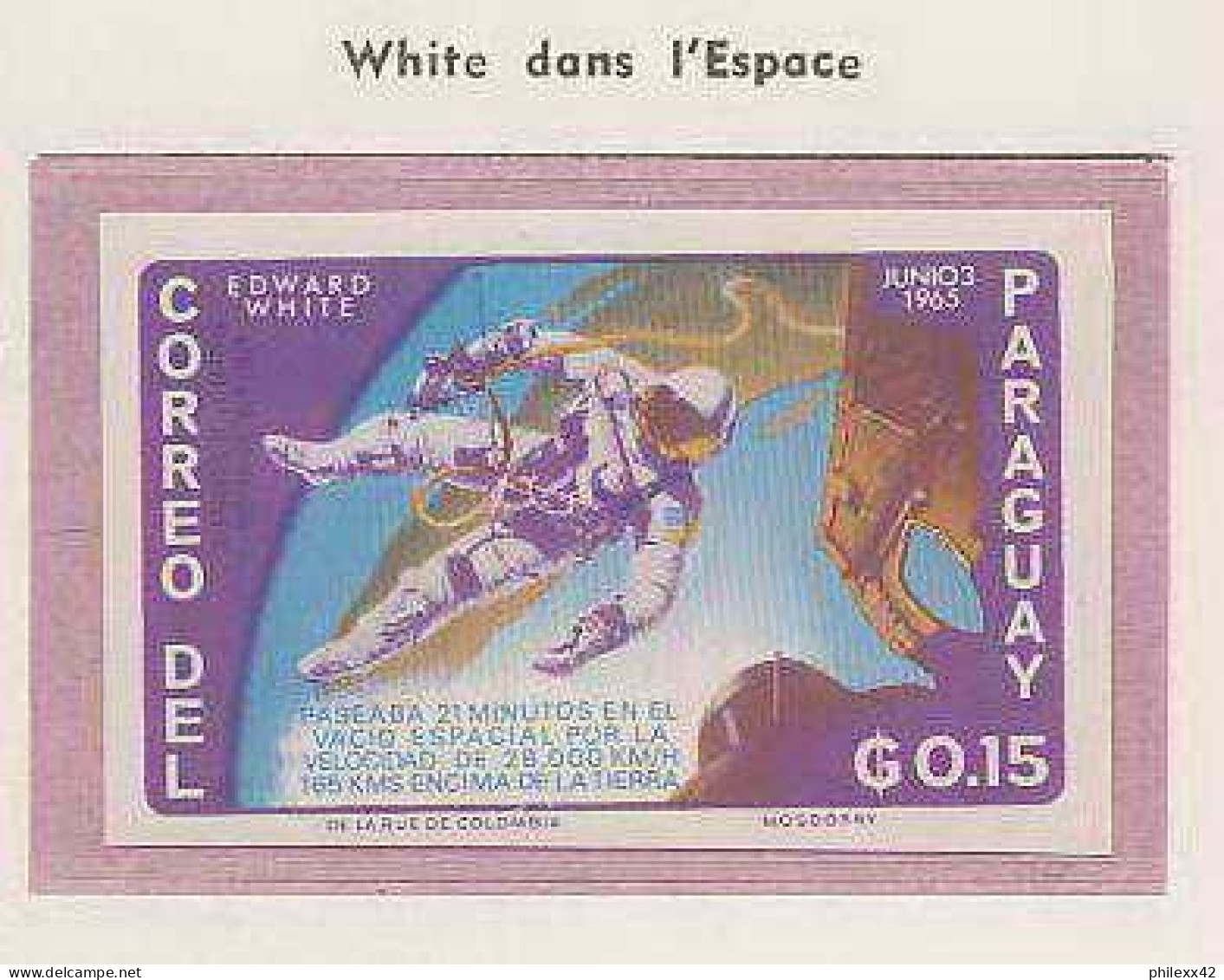 0708/ Espace (space) 2962 + ** MNH Gemini 4 Paraguay Non Dentelé Imperf - South America