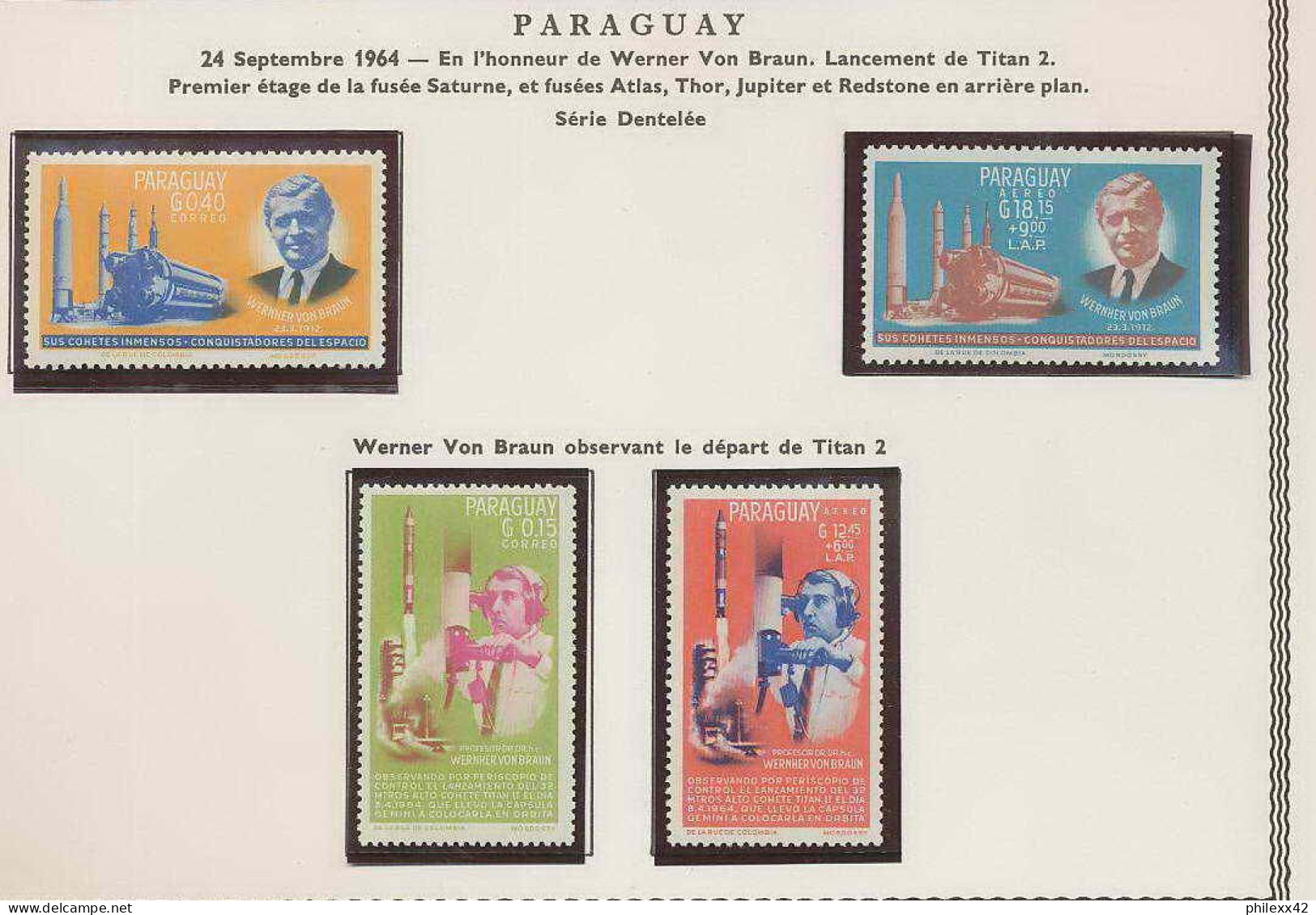 0547/ Espace (space) 2100/03 ** MNH Gemini Paraguay - Amérique Du Sud