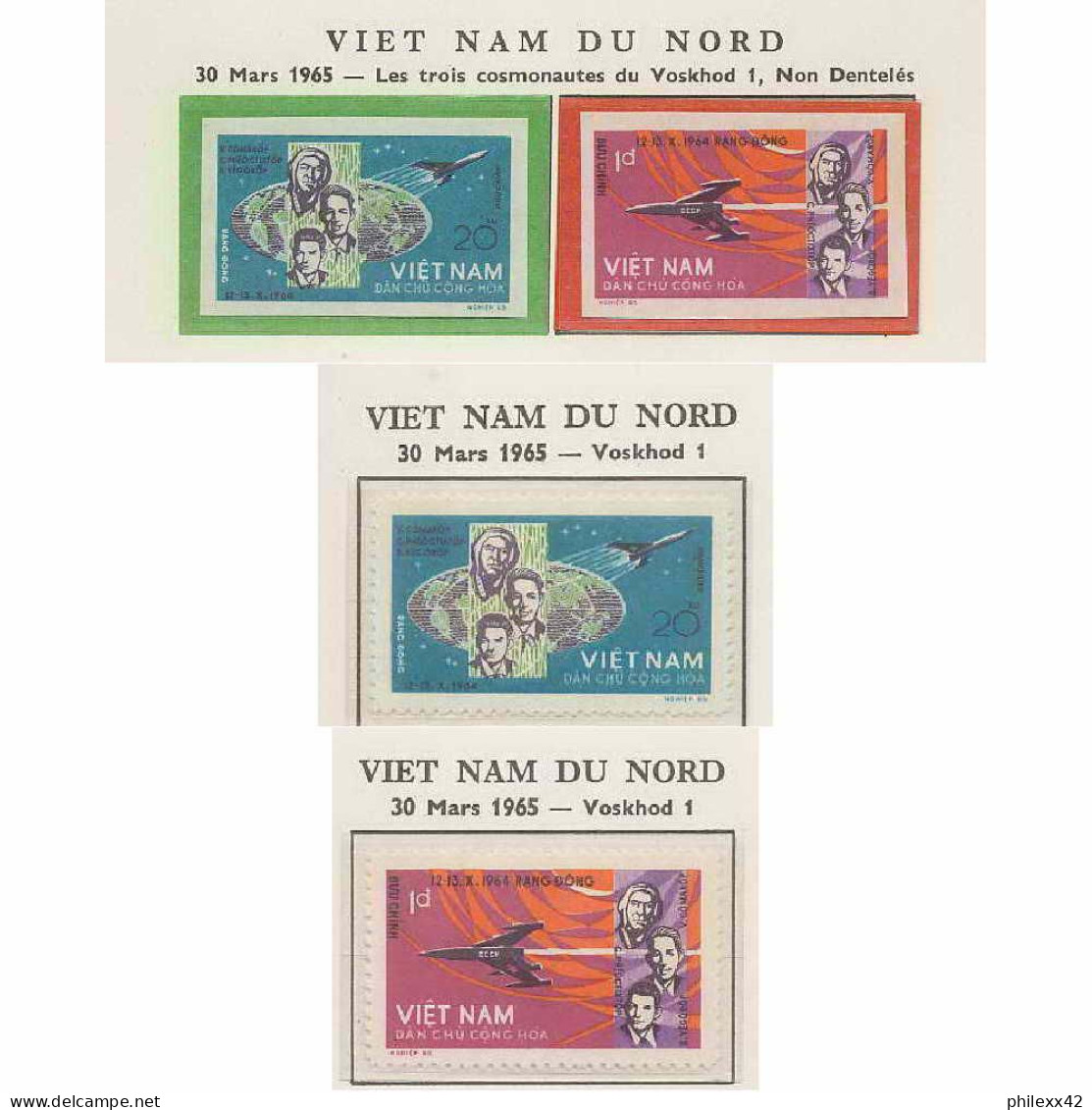 0606/ Espace (space) 2765/6 ** MNH Programme Voskhod 1 Viet Nam (Vietnam) + Non Dentelé Imperf - Asien