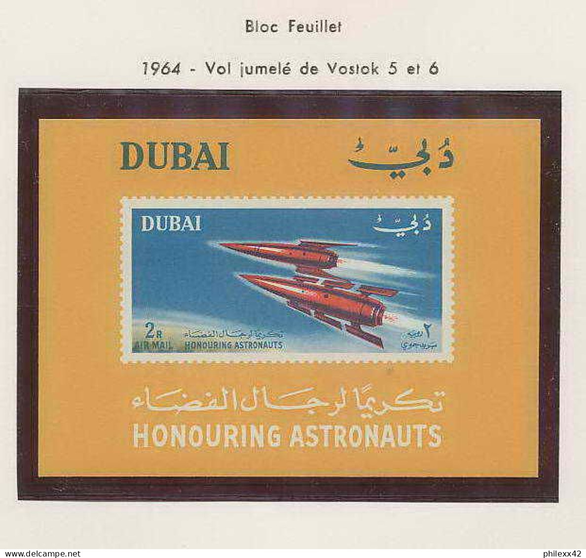 0439/ Espace (space) 1516 ** MNH Vostok 5/6 Dubai Bloc 1 - Azië