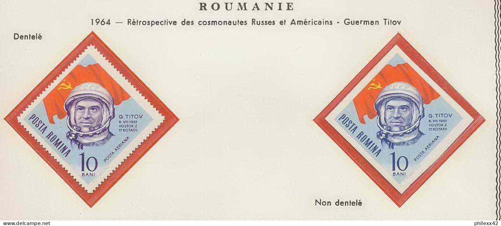 0270/ Espace (space) ** MNH Guerman Titov Roumanie (Romania) + Non Dentelé Imperf - Europe