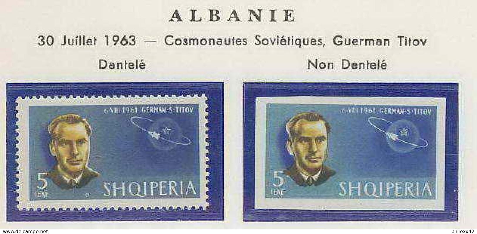 0268/ Espace (space) 569 ** MNH Guerman Titov Albanie (Albania) + Non Dentelé Imperf - Europe