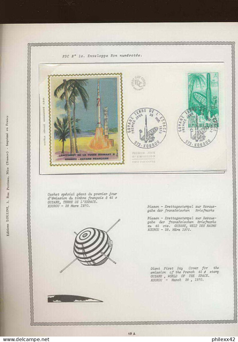 0002/ Espace (space) FDC 1C 1c Kourou Diamand France - Europa