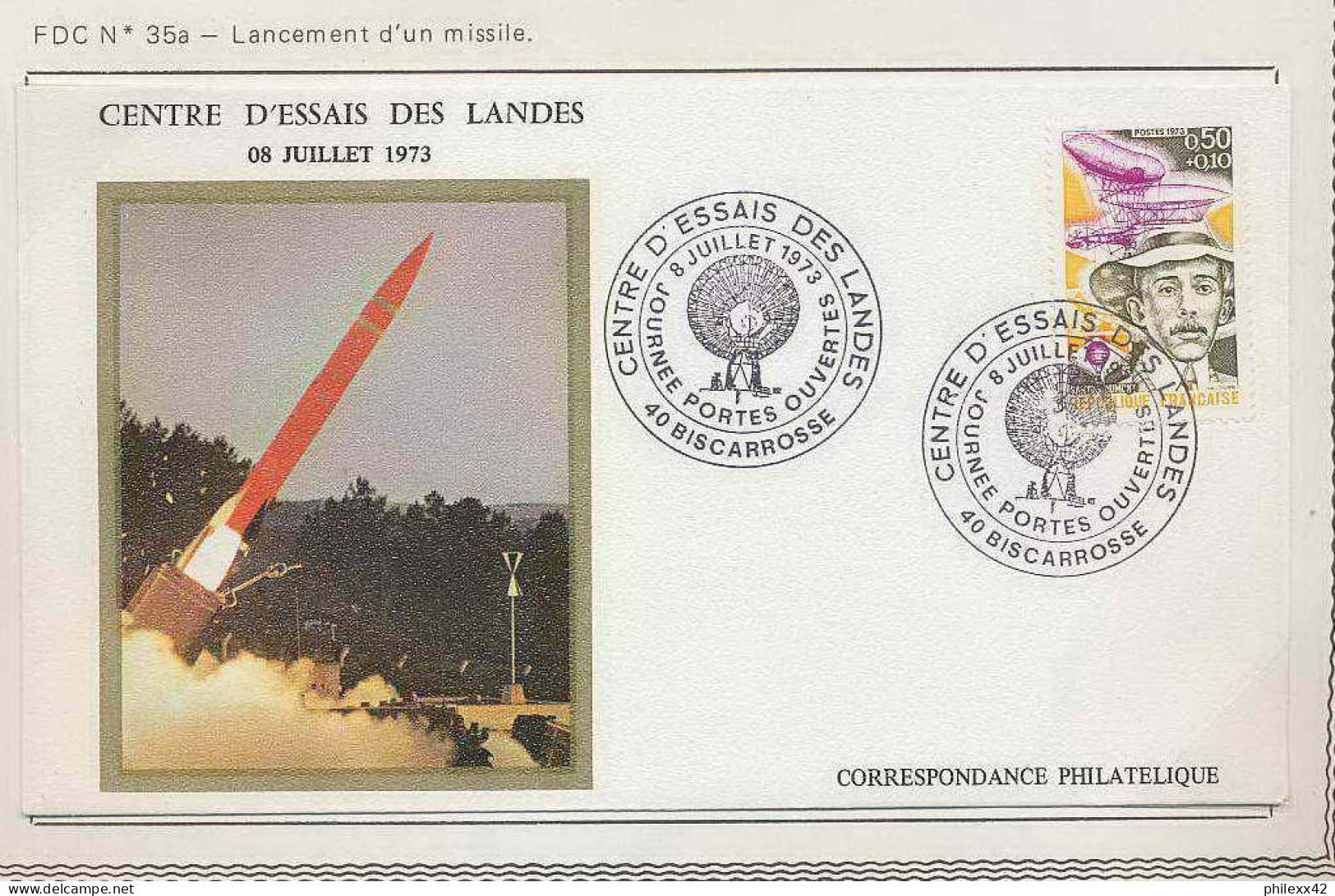 0035/ Espace (space) Lettre (cover Briefe) Centre D'essai Des Landes - Europa