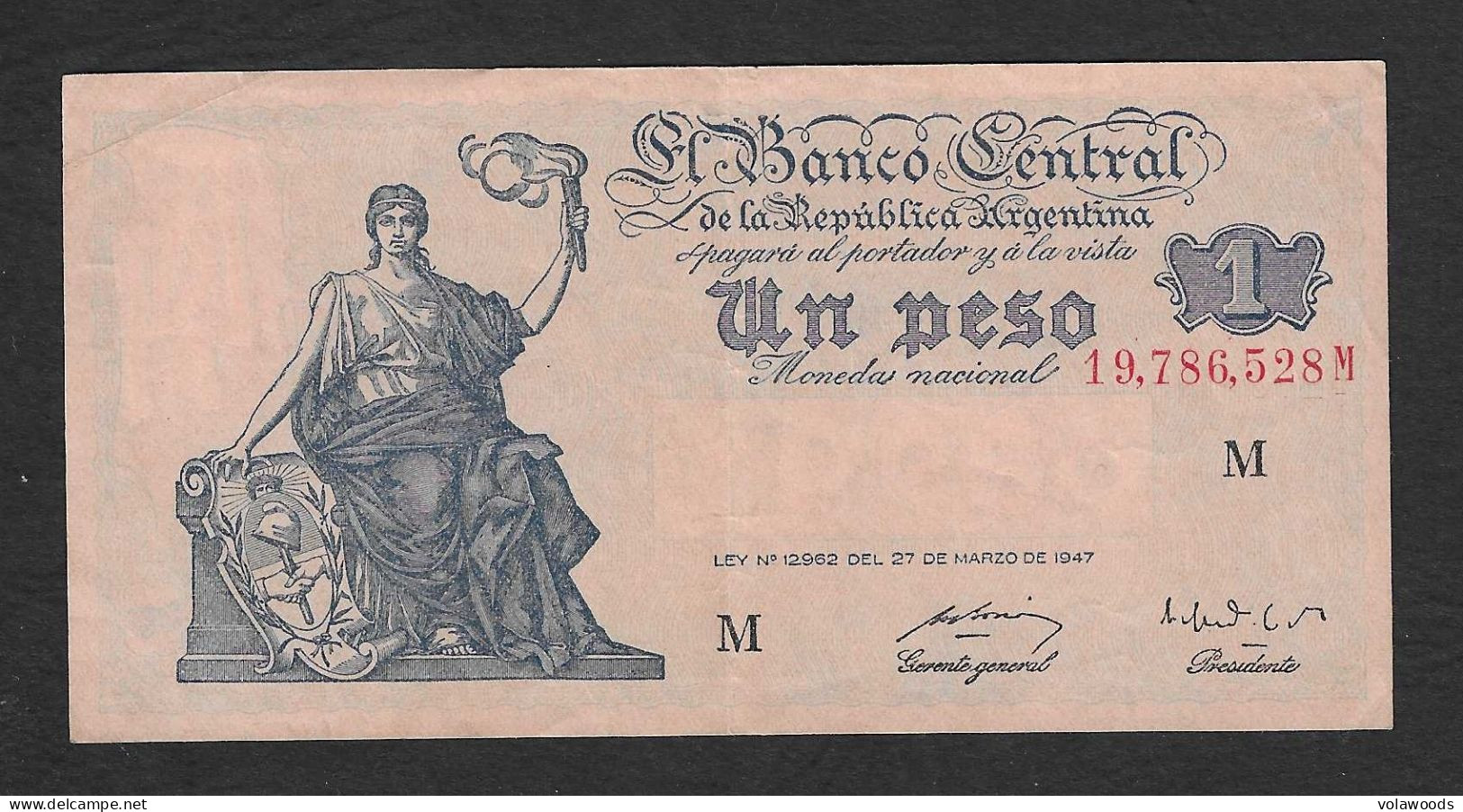 Argentina - Banconota Non Circolata FdS AUNC Da 1 Peso P-257a.2.2 - 1949 #17 - Argentinië