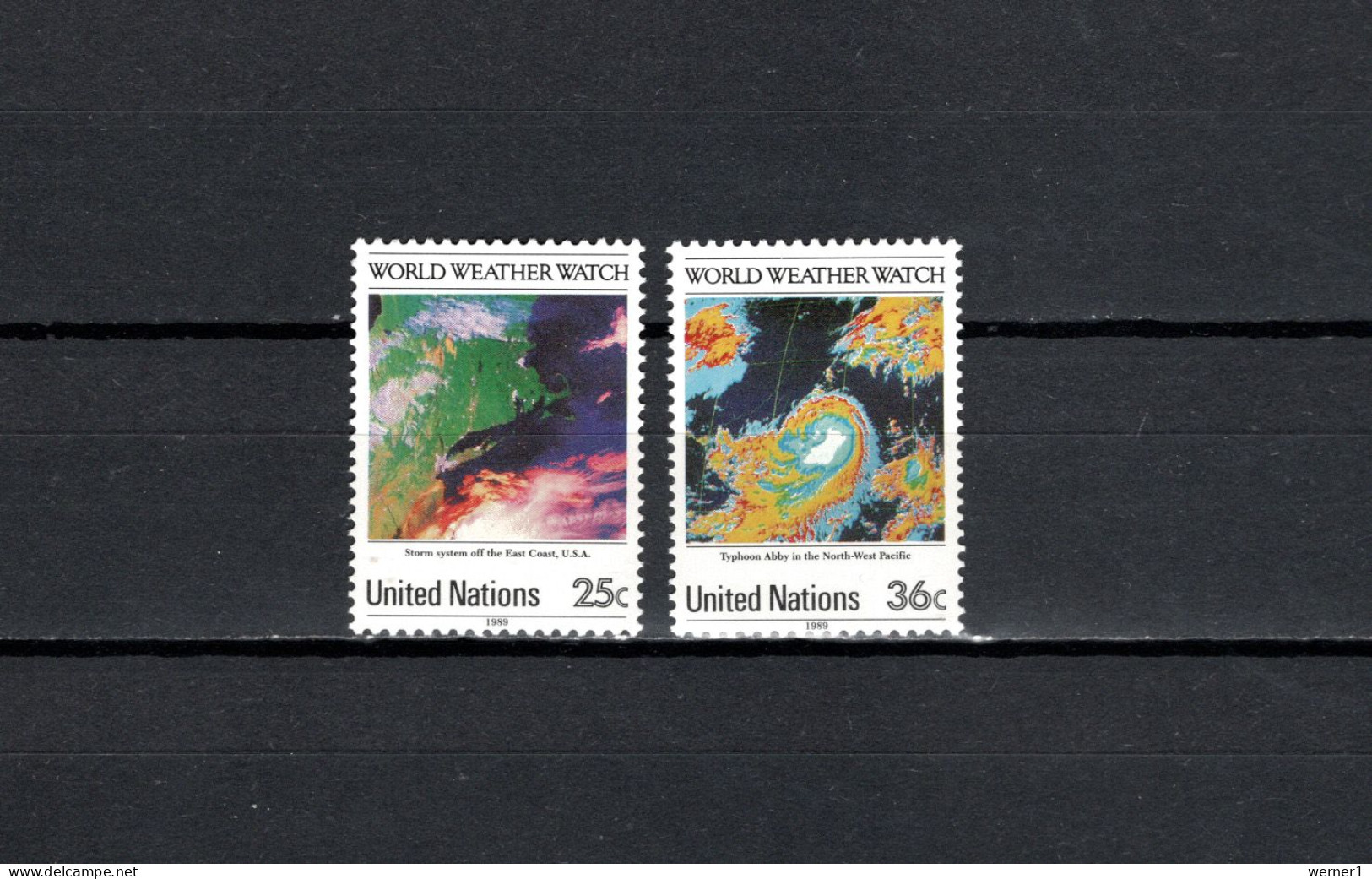 UN United Nations New York 1989 Space, Meteorology Set Of 2 MNH - Nordamerika