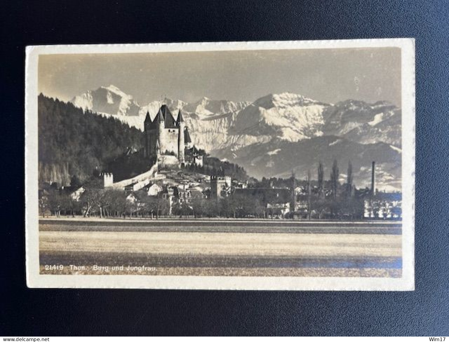 SWITZERLAND 1913 POSTCARD THUN TO PARIS 27-05-1913 ZWITSERLAND SUISSE SCHWEIZ BAHNPOST - Lettres & Documents