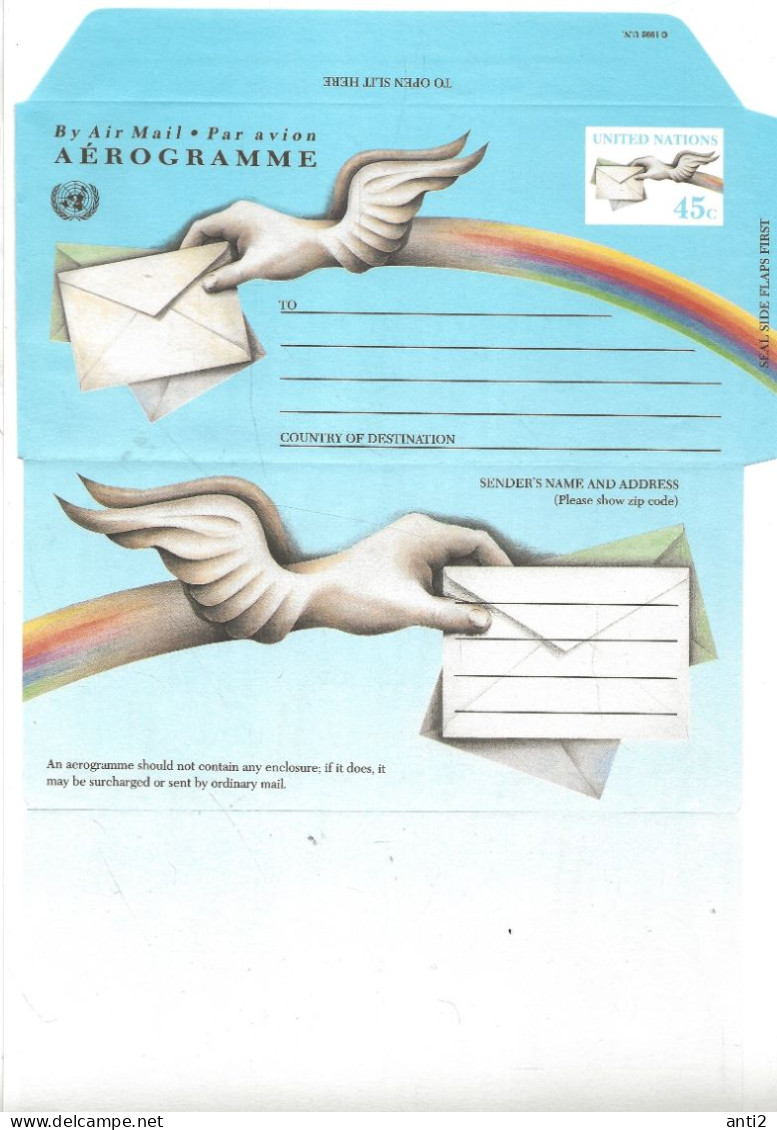 United Nations New York   1992  Aerogramme Unused - Lettres & Documents