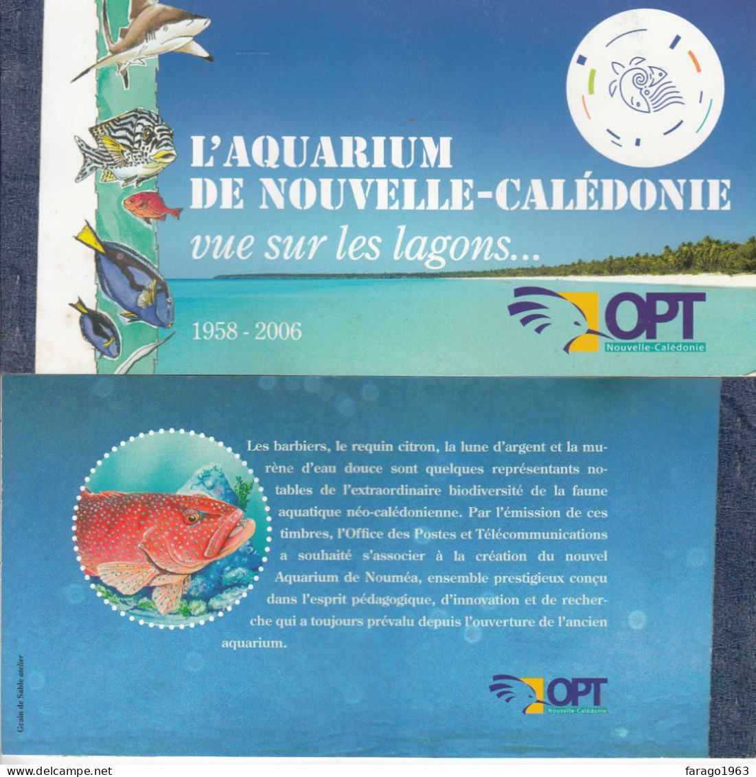 2006 2007 New Caledonia Aquarium Fish Marine Life Sharks Complete Booklet Of 10 MNH - Ungebraucht