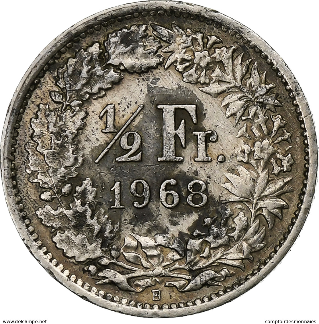 Suisse, 1/2 Franc, 1968, Bern, Cupro-nickel, TB+, KM:23a.1 - Otros & Sin Clasificación