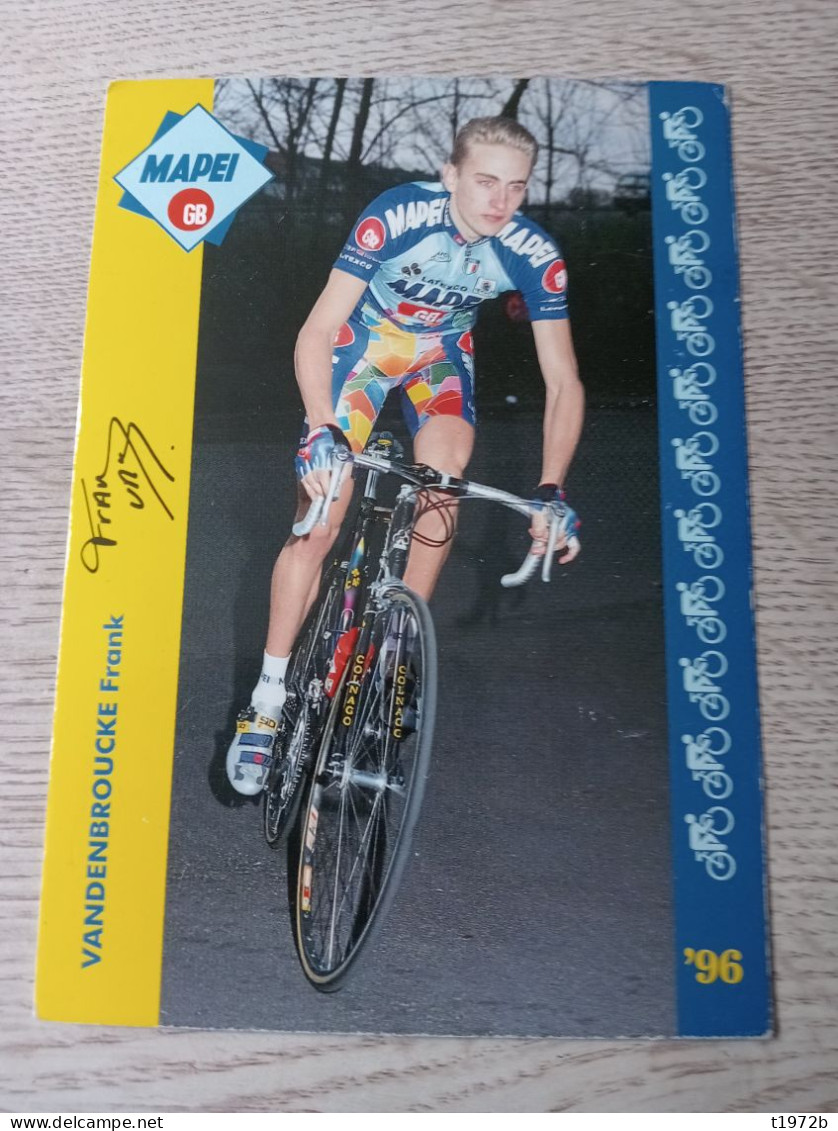 Cyclisme Cycling Ciclismo Ciclista Wielrennen Radfahren VANDENBROUCKE FRANK(Mapei-GB 1996) - Ciclismo