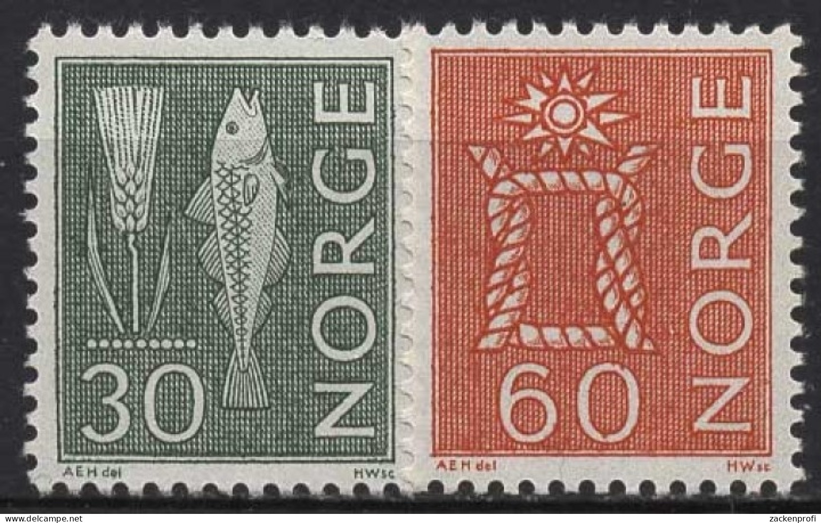Norwegen 1964 Landestypische Motive Fisch 524/25 X A Postfrisch - Ongebruikt