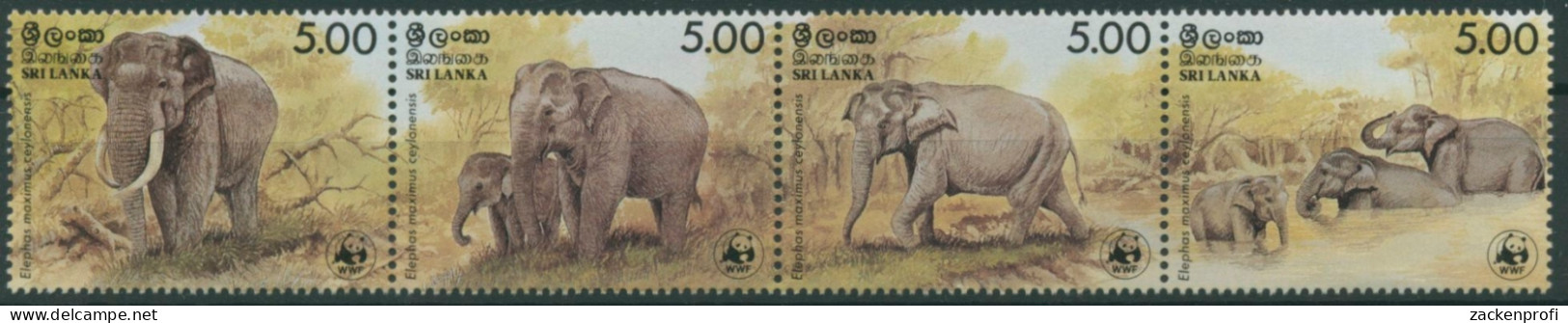 Sri Lanka 1986 WWF Naturschutz Ceylon-Elefant 753/56 ZD Postfrisch (C24951) - Sri Lanka (Ceylan) (1948-...)