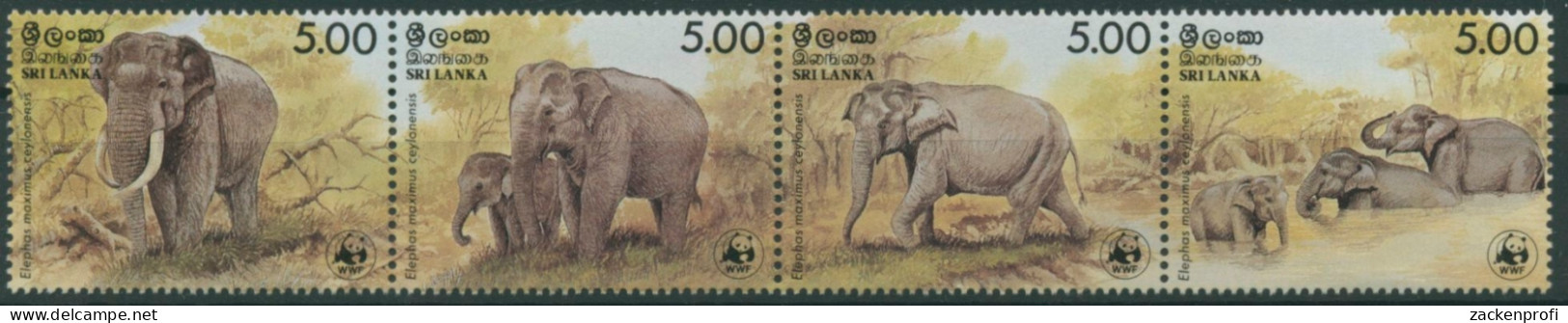 Sri Lanka 1986 WWF Naturschutz Ceylon-Elefant 753/56 ZD Postfrisch (C24951) - Sri Lanka (Ceylon) (1948-...)