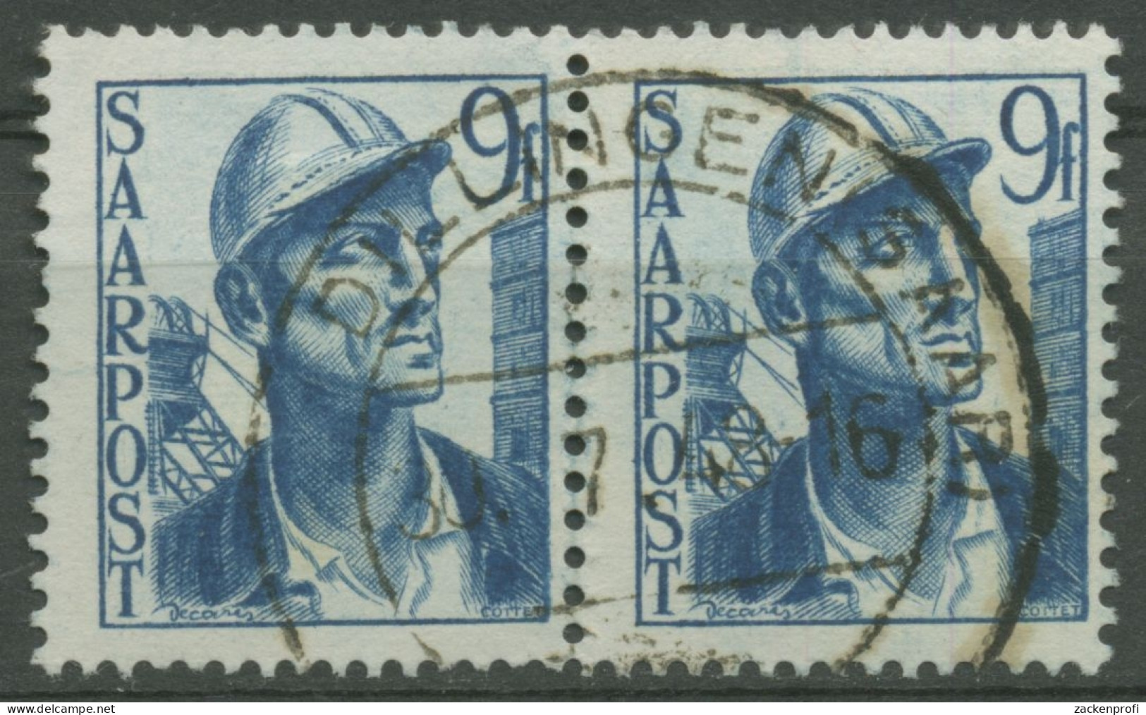 Saarland 1947 Wiederaufbau Des Saarlandes 247 Waagerechtes Paar Gestempelt - Used Stamps