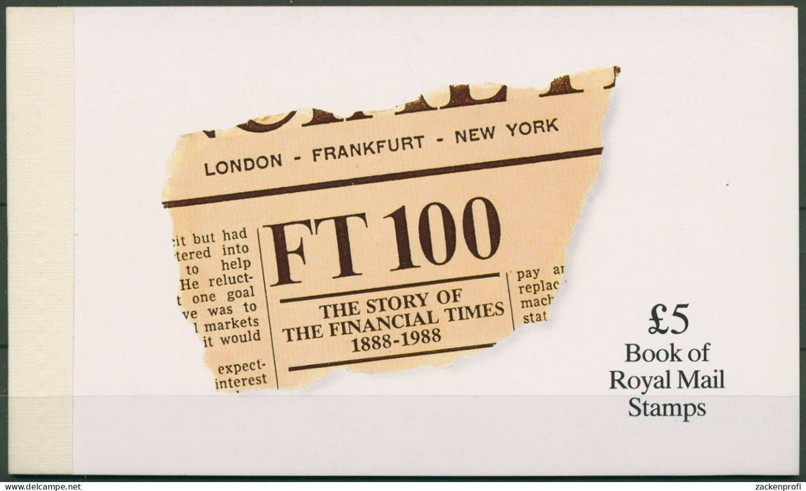 Großbritannien 1987 Story Of The Financial Times MH 81 Postfrisch (D74492) - Markenheftchen