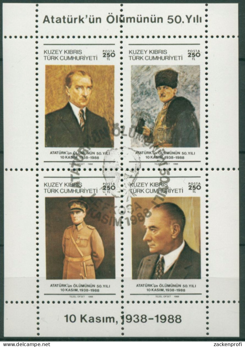 Türkisch-Zypern 1988 Todestag Von Kemal Atatürk Block 6 Gestempelt (C6671) - Used Stamps