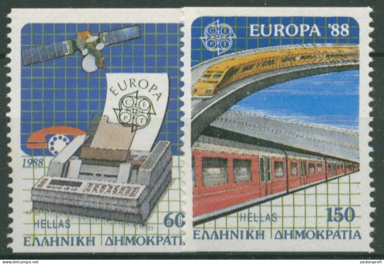 Griechenland 1988 Transport- Und Kommunikationsmittel 1685/86 C Postfrisch - Ongebruikt