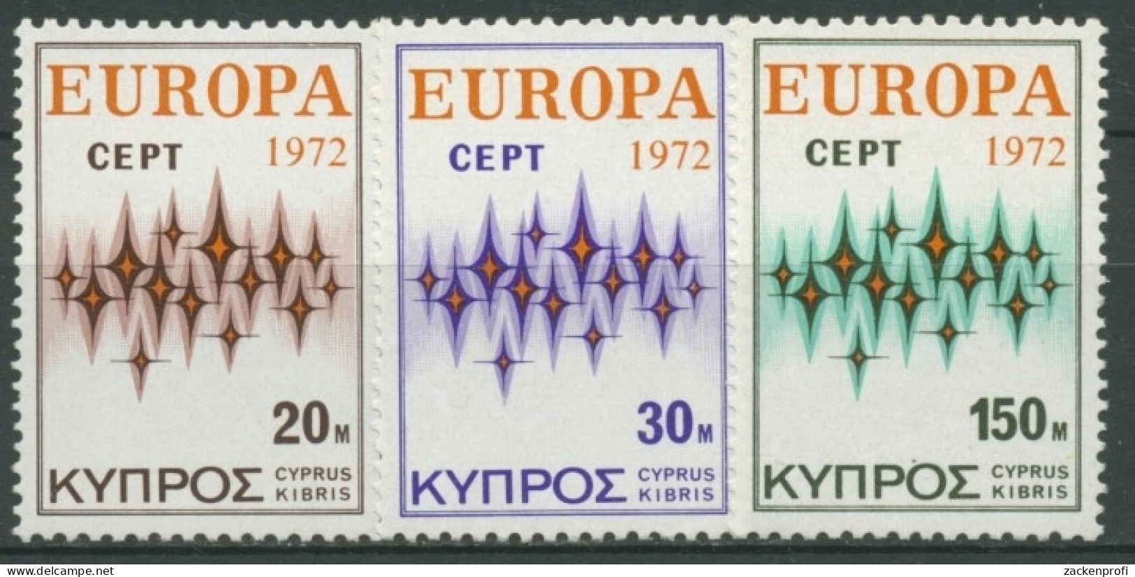 Zypern 1972 Europa: Sterne 374/76 Postfrisch - Unused Stamps