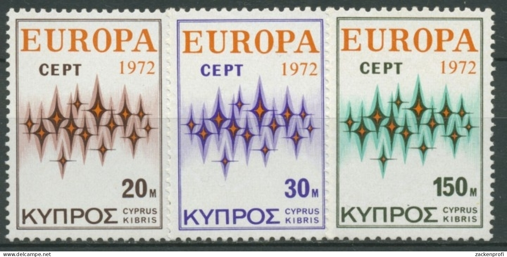 Zypern 1972 Europa: Sterne 374/76 Postfrisch - Neufs