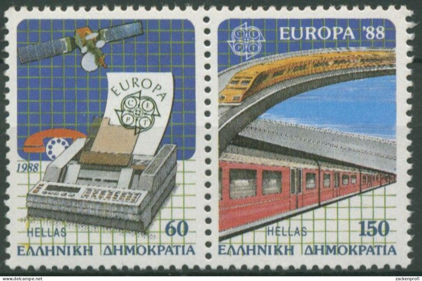 Griechenland 1988 Transport- Und Kommunikationsmittel 1685/86 A ZD Postfrisch - Neufs