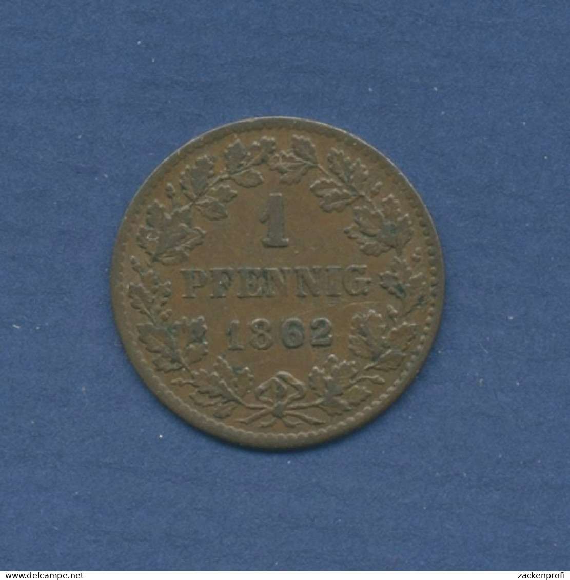 Nassau Herzogtum Pfennig 1862 Herzog Adolph, J 57 Fast Vz (m2054) - Kleine Munten & Andere Onderverdelingen