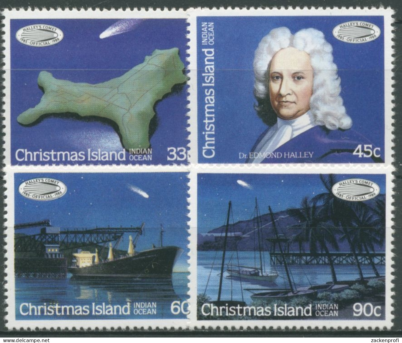 Weihnachts-Insel 1986 Halleyscher Komet 216/19 Postfrisch - Christmas Island