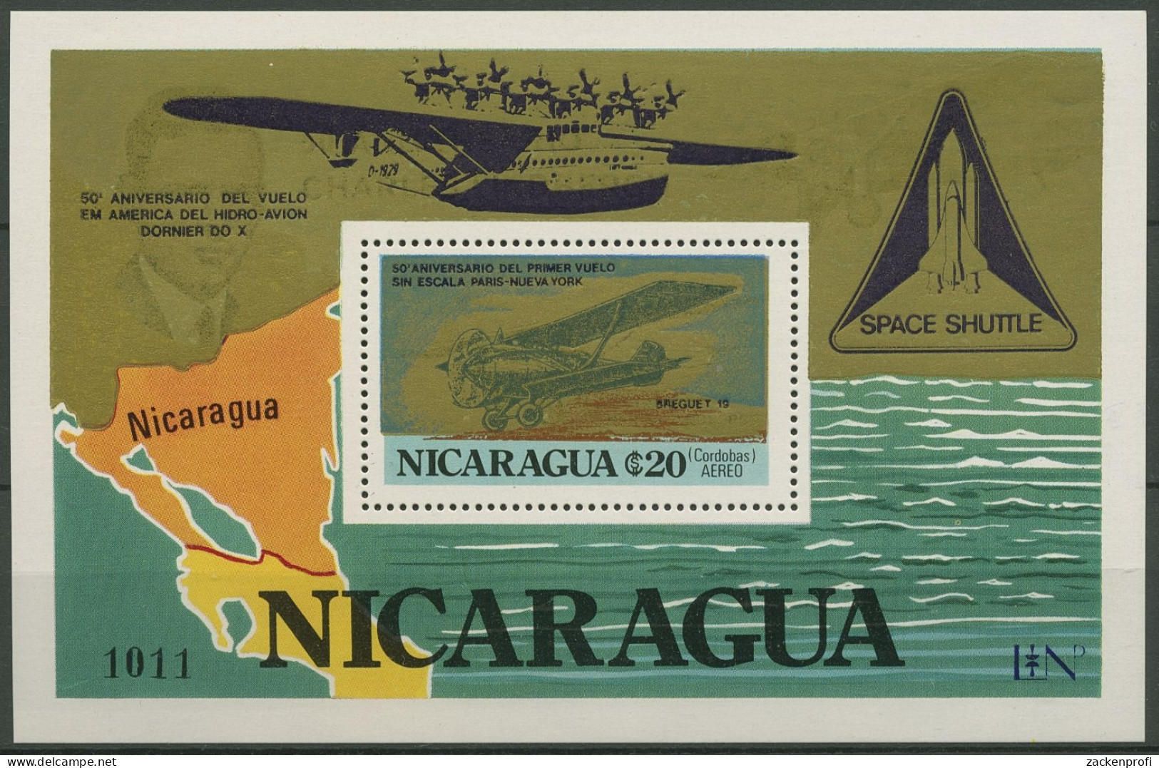 Nicaragua 1980 Luftfahrt Space Shuttle Block 132 B Postfrisch (C94382) - Nicaragua