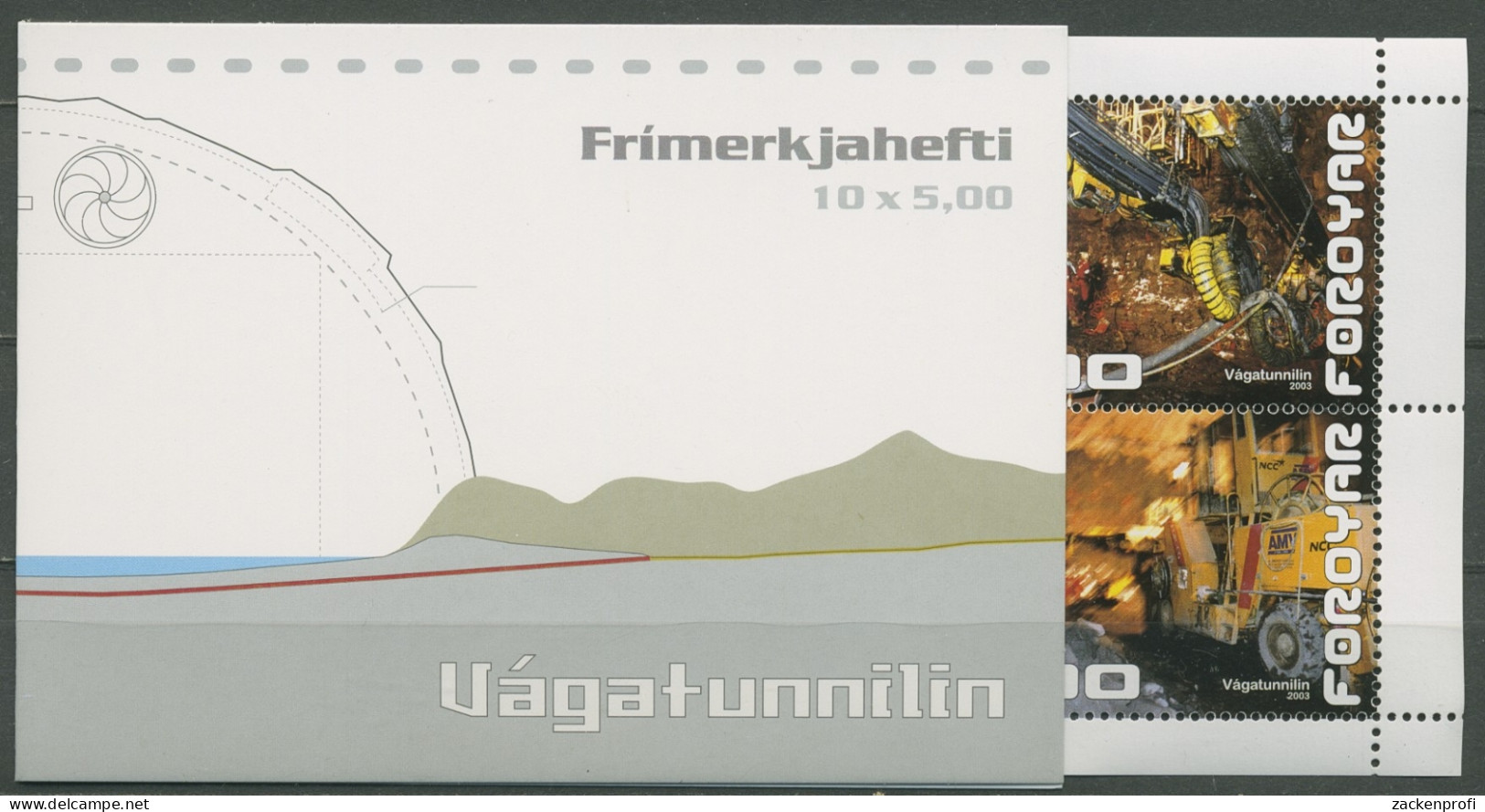 Färöer 2003 Eröffnung Straßentunnel Markenheftchen MH 21 Postfrisch (C17598) - Isole Faroer