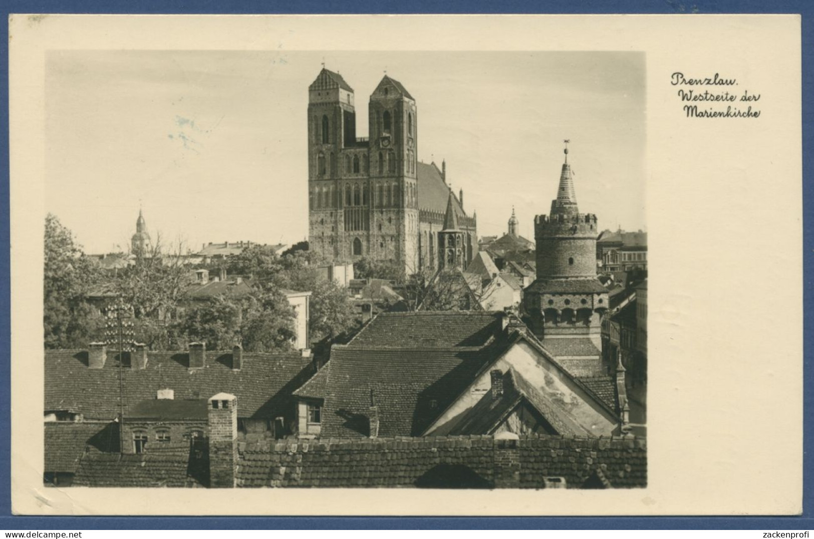 Prenzlau Marienkirche Westseite Altstadt, Gelaufen Als Feldpost 1941 (AK1786) - Prenzlau