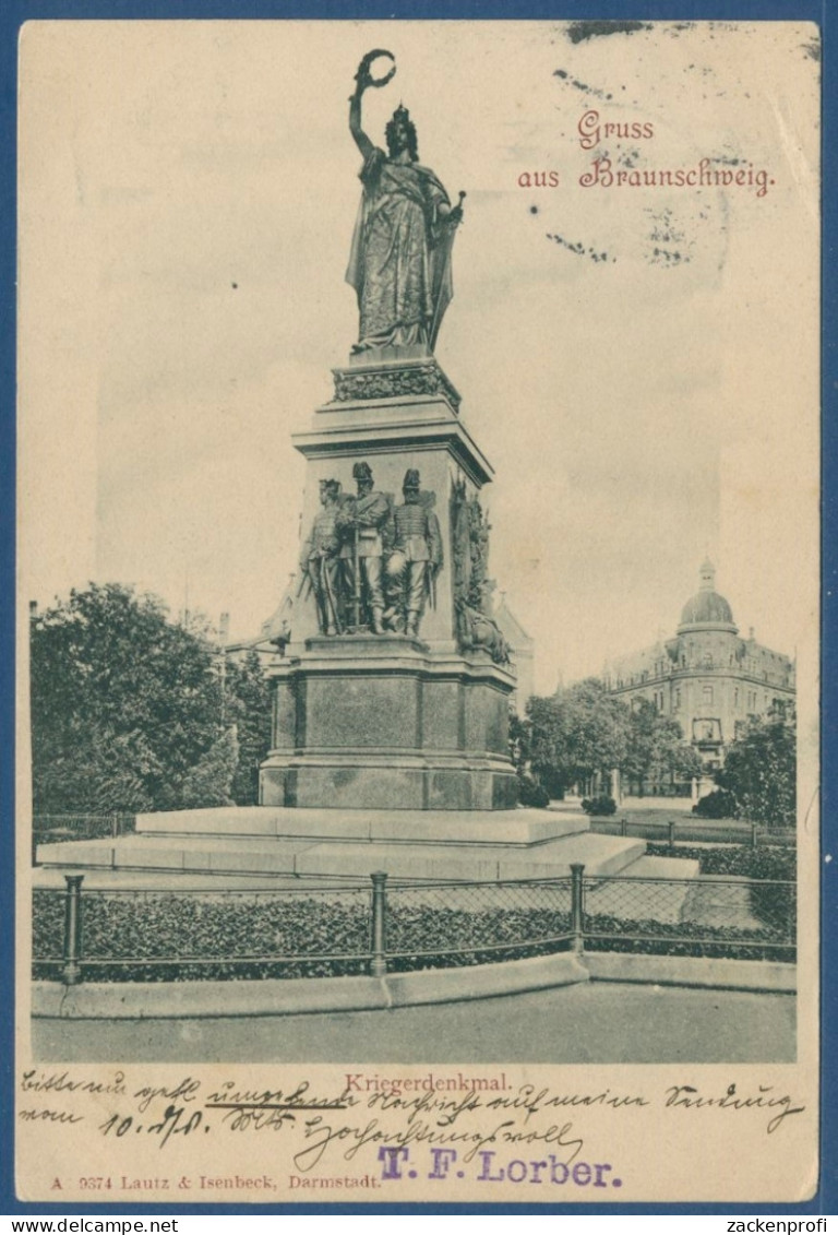 Braunschweig Kriegerdenkmal, Gelaufen 1902 (AK2269) - Braunschweig