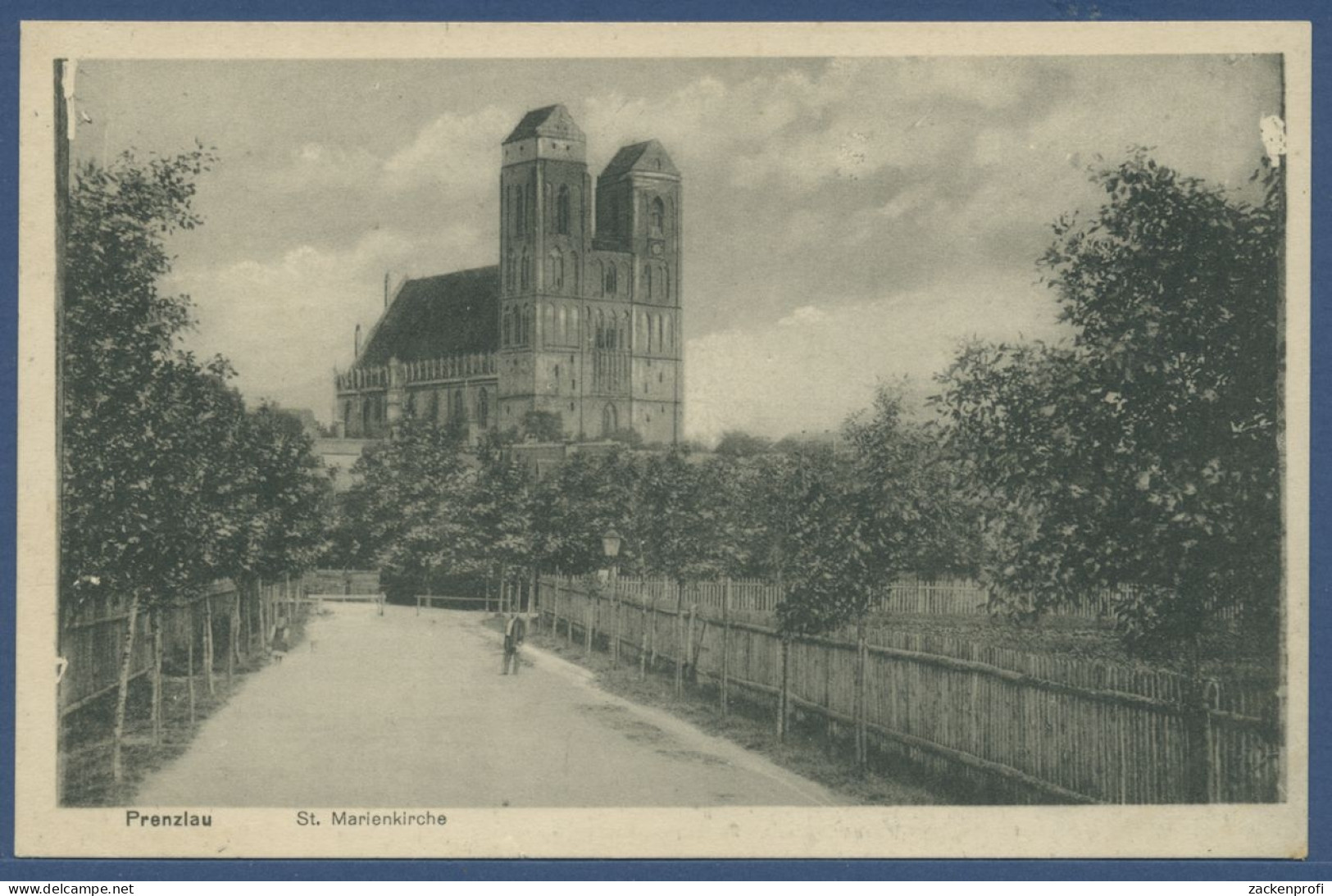 Prenzlau Blick Auf Die St. Marienkirche, Gelaufen Als Feldpost 1916 (AK1793) - Prenzlau