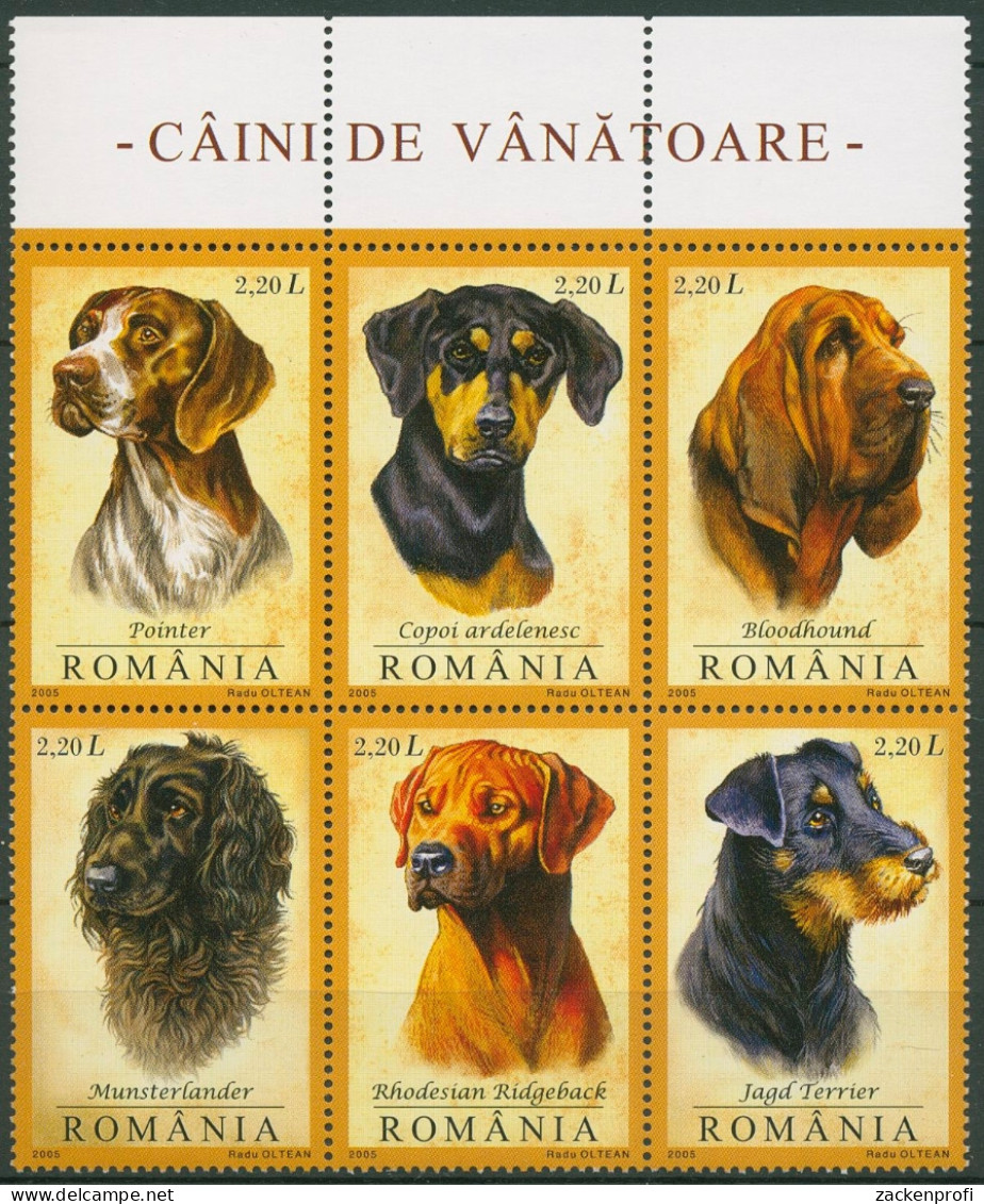 Rumänien 2005 Jagdhunde 5982/87 ZD Postfrisch (C92274) - Unused Stamps