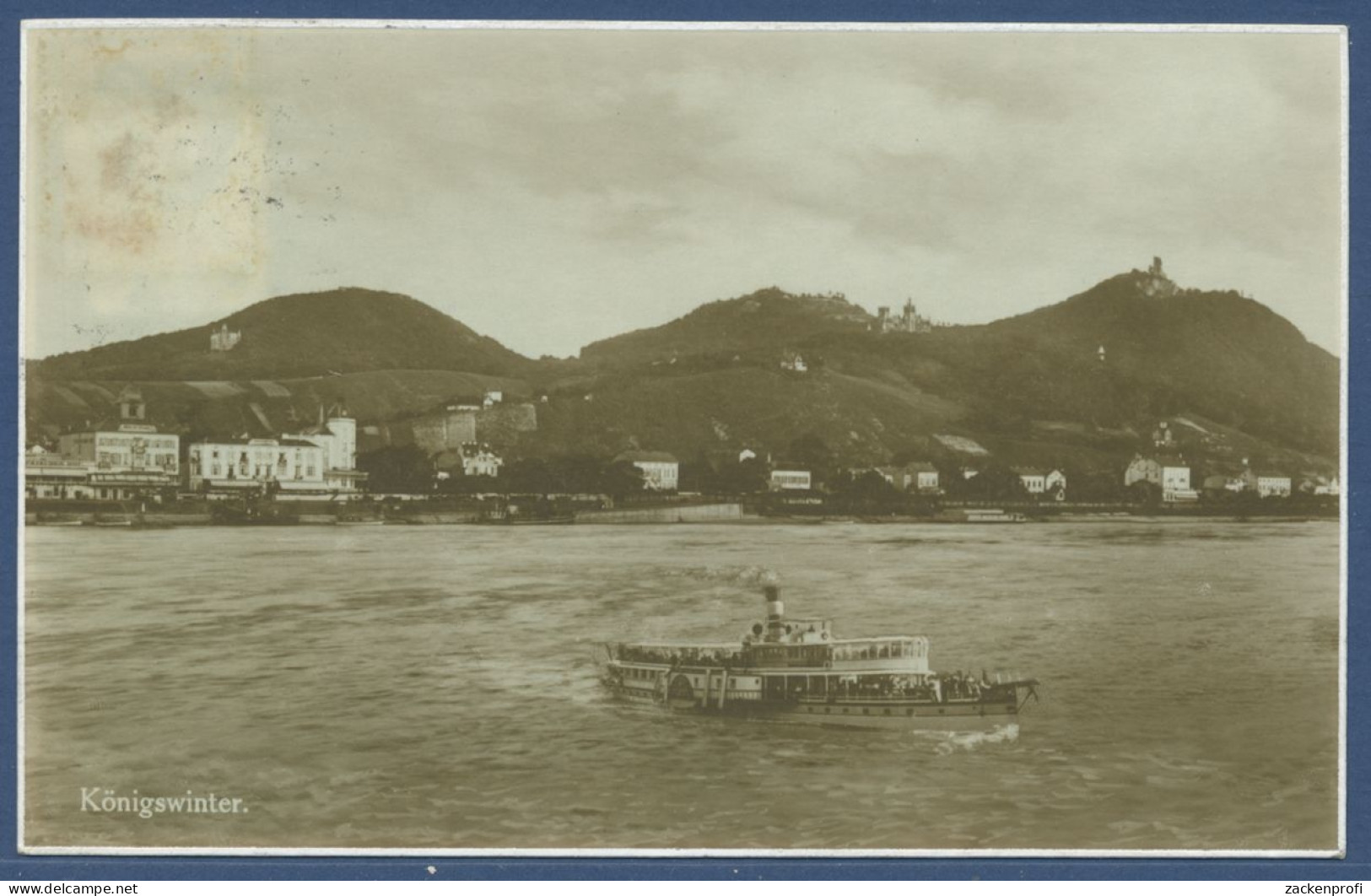 Künigswinter Rhein Mit Drachenburg U. Drachenfels, Gelaufen 1926 (AK2263) - Koenigswinter