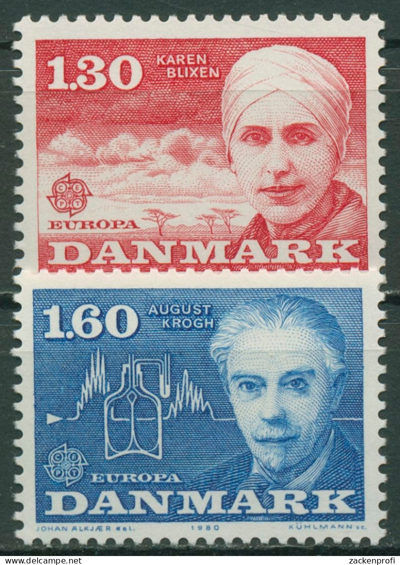 Dänemark 1980 Europa CEPT Persönlichkeiten 699/00 Postfrisch - Ongebruikt