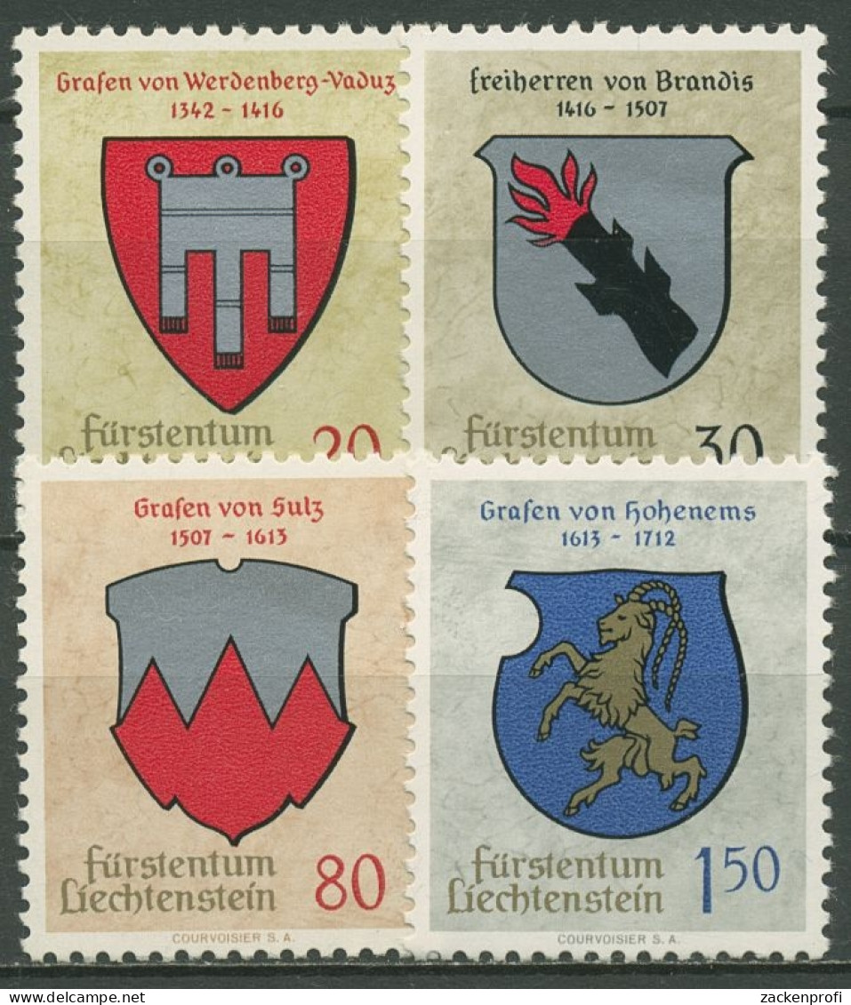 Liechtenstein 1964 Wappen 440/43 Postfrisch - Ungebraucht