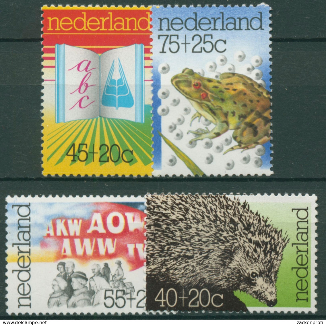 Niederlande 1976 Igel, Grasfrosch, Buch 1070/73 Postfrisch - Ongebruikt