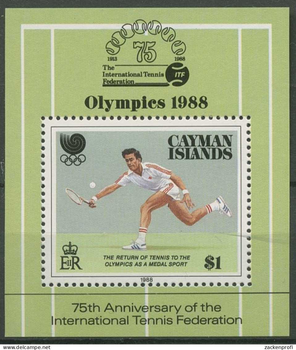 Cayman Islands 1988 Olympia Sommerspiele Seoul Tennis Block 17 Postfr. (C93870) - Kaimaninseln