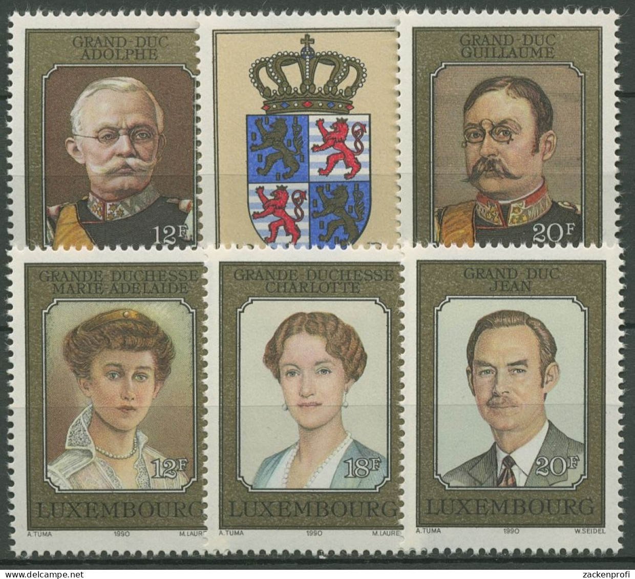 Luxemburg 1990 Königsfamilie Blockmarken Aus Block 16 1253/58 Postfrisch - Unused Stamps