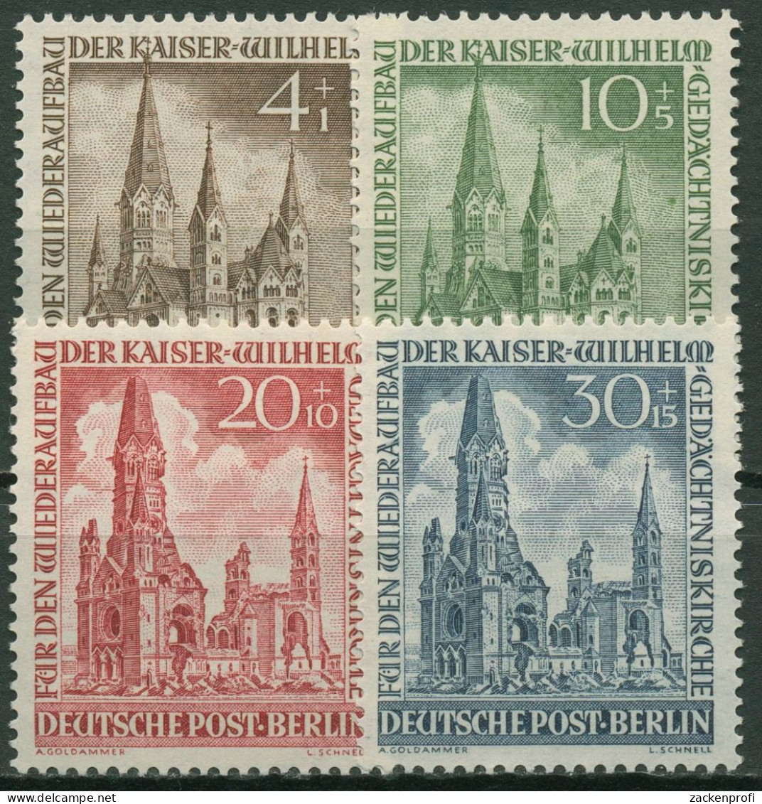 Berlin 1953 Kaiser-Wilhelm-Gedächtniskirche 106/09 Postfrisch - Unused Stamps