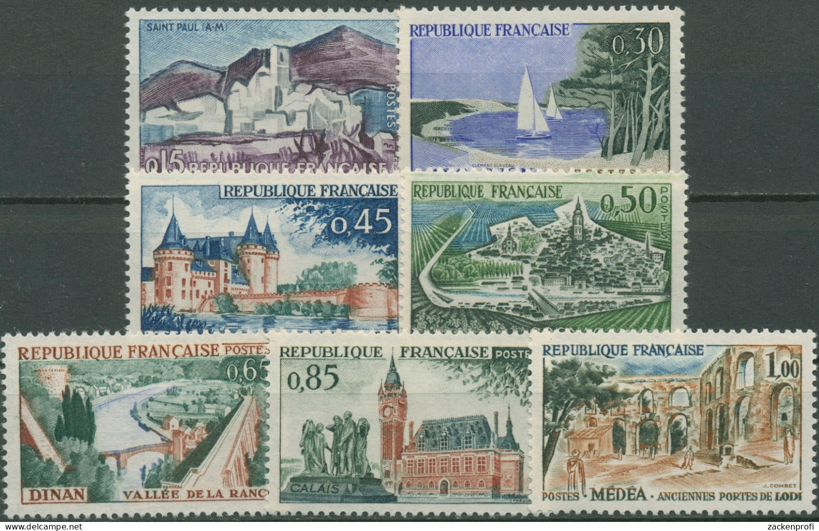 Frankreich 1961 Landschaften Bauwerke 1365/71 Postfrisch - Neufs