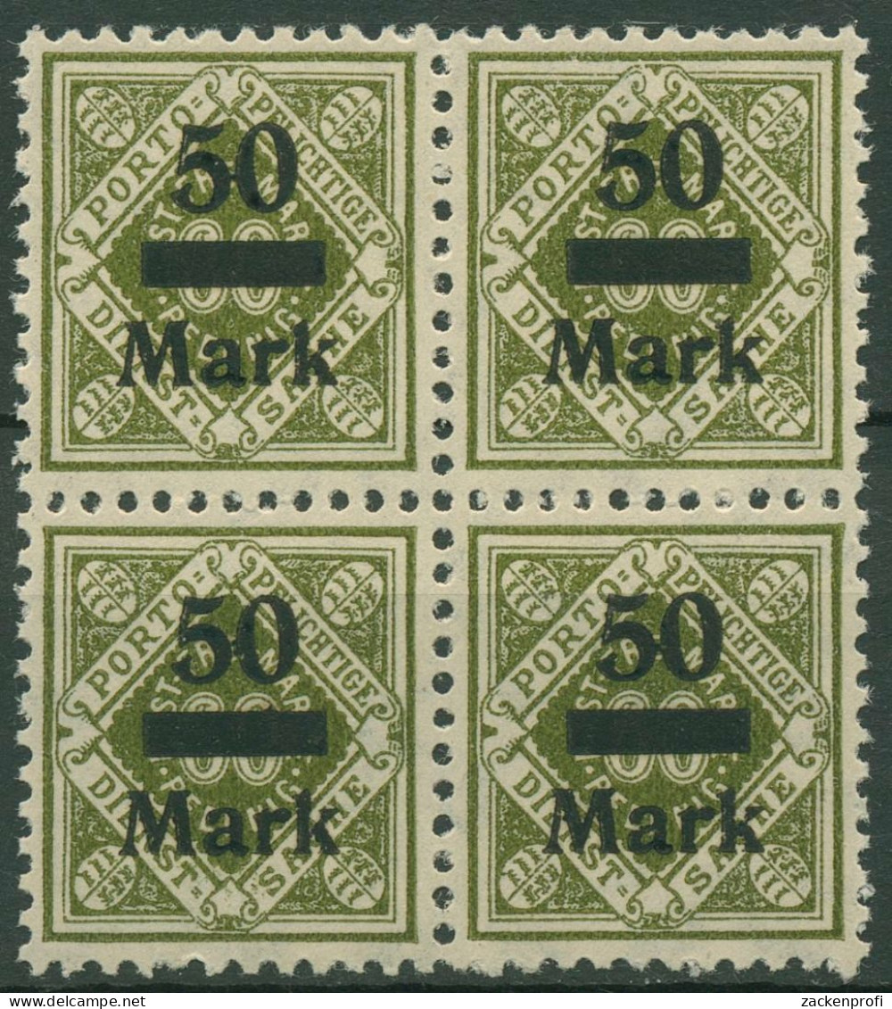 Württemberg Dienstmarken 1922/23 Mit Aufdruck 165 4er-Block Postfrisch - Ungebraucht