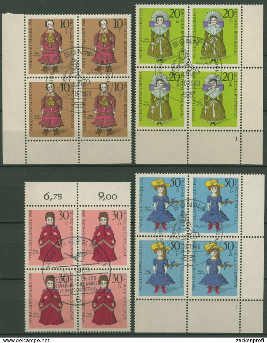 Bund 1968 Wohlfahrt Puppen 571/74 4er-Block Gestempelt (R19900) - Used Stamps