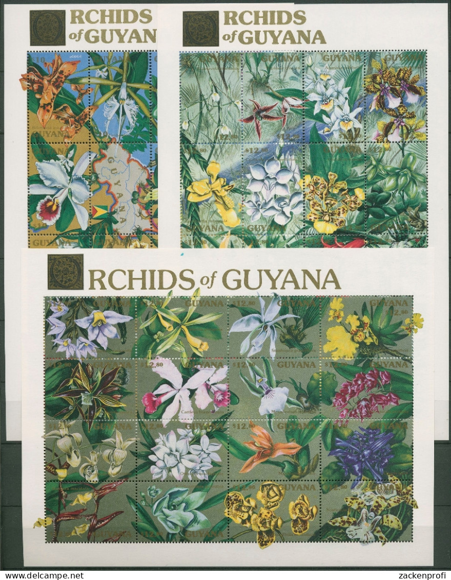 Guyana 1990 Pflanzen Orchideen 3322/69 ZD-Bogen Postfrisch (C94371) - Guyana (1966-...)