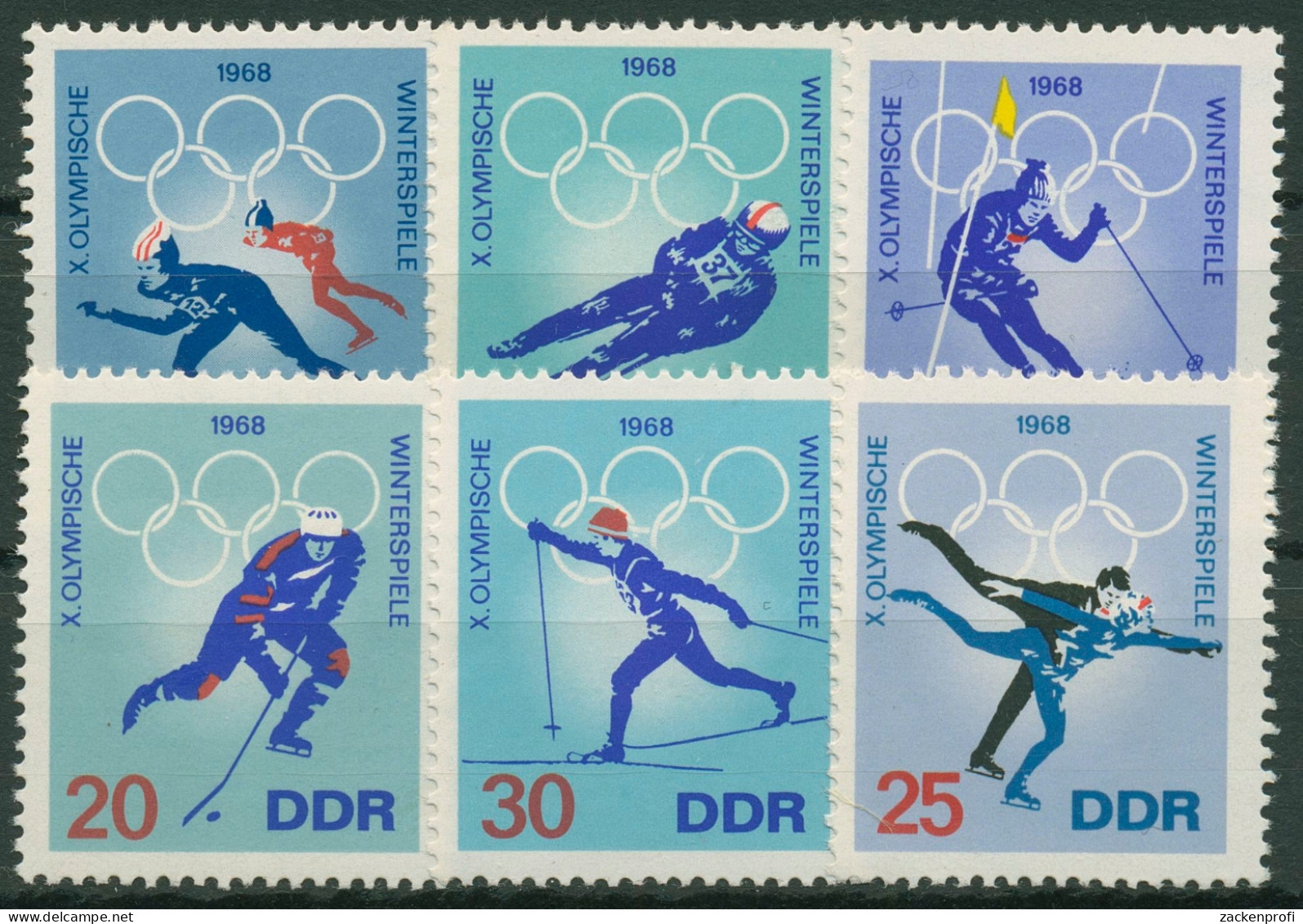DDR 1968 Olympia Winterspiele Grenoble 1335/40 Postfrisch - Neufs