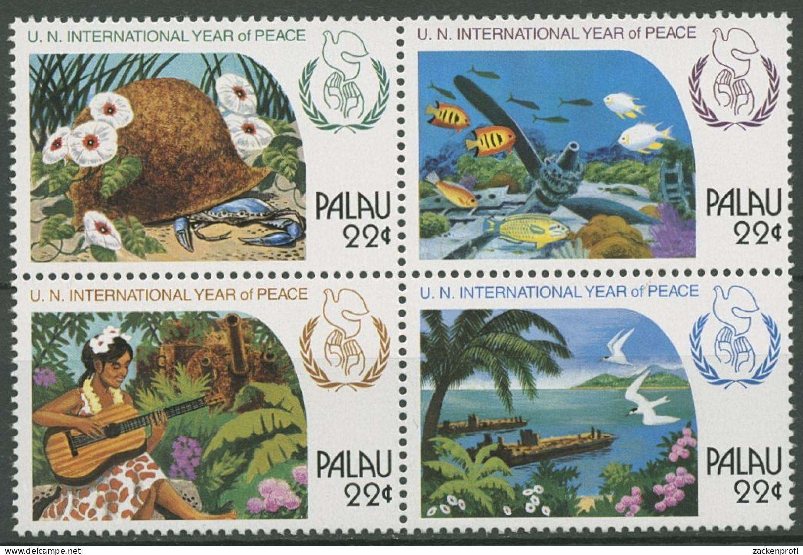 Palau 1986 Internat. Jahr Des Friedens 154/57 ZD Postfrisch - Palau