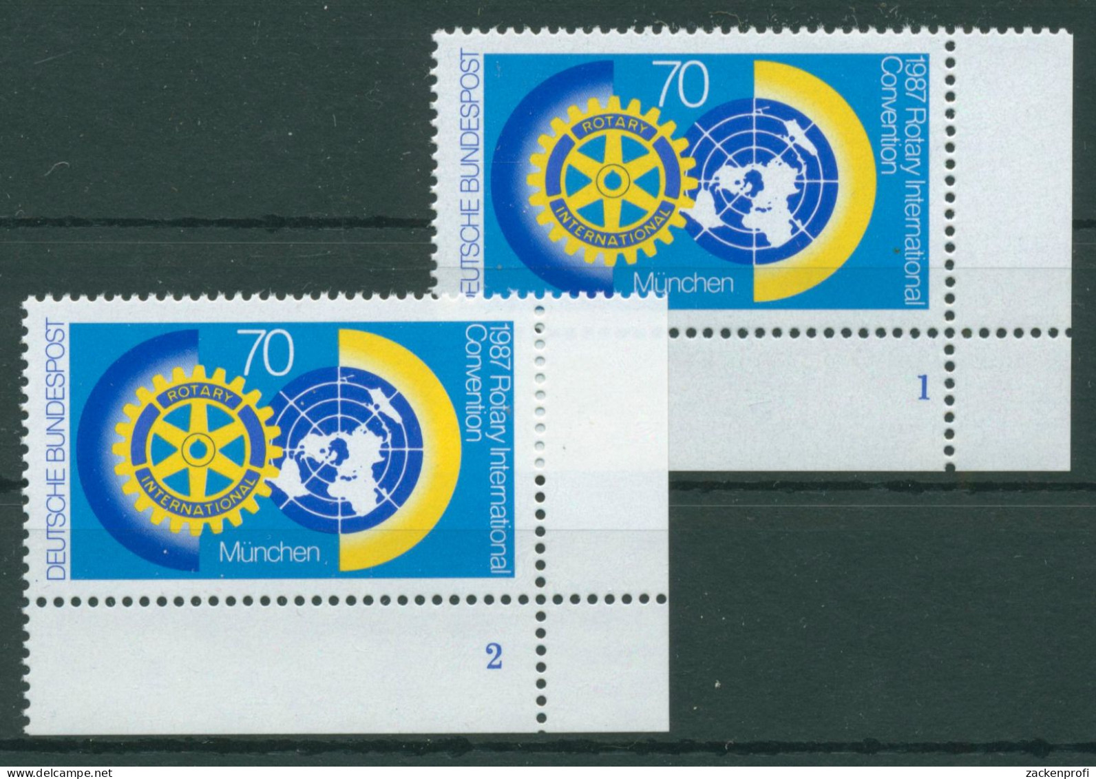 Bund 1987 Rotary-Club München Formnummer 1327 Ecke 4 FN 1,2 Postfrisch (E1591) - Neufs