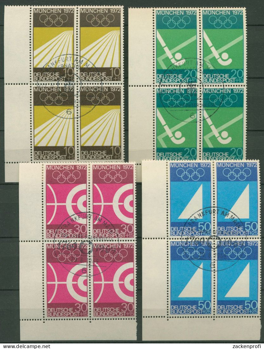 Bund 1969 Olympiade München 587/90 4er-Block Ecke 3 Gestempelt (R19908) - Used Stamps