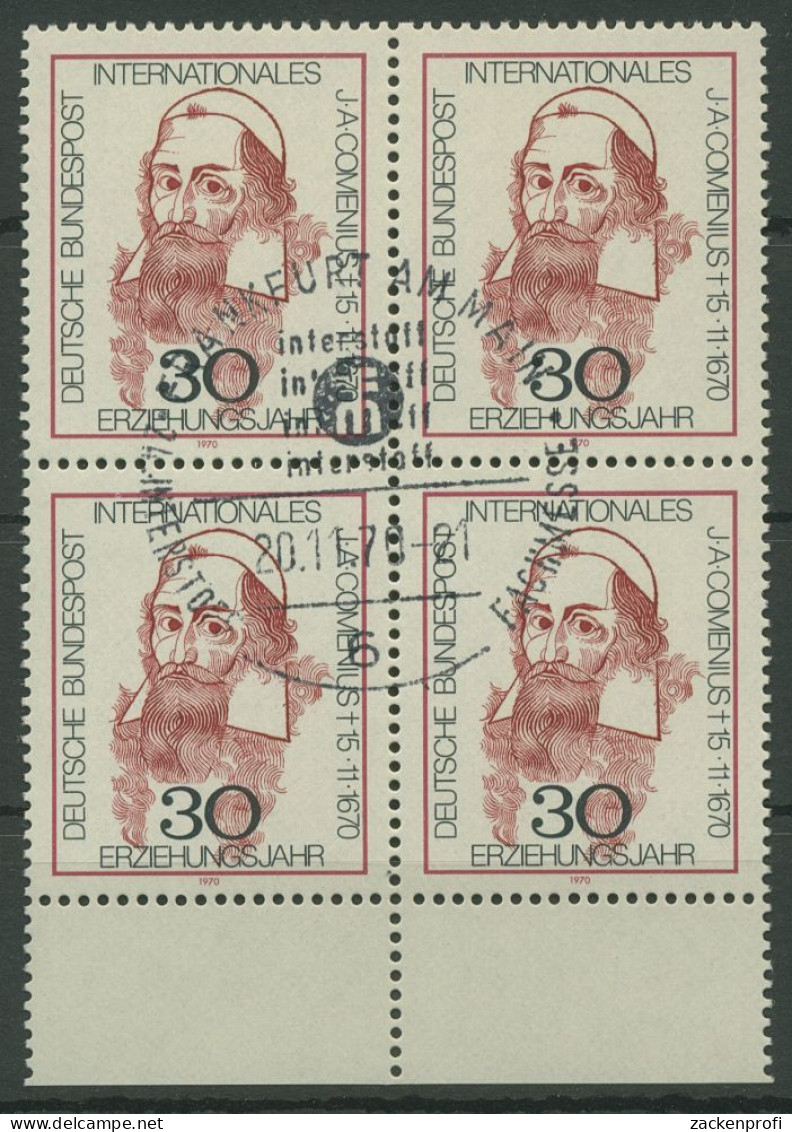 Bund 1970 Erziehungsjahr Johann Amos Comenius 656 4er-Block Gestempelt (R19943) - Used Stamps